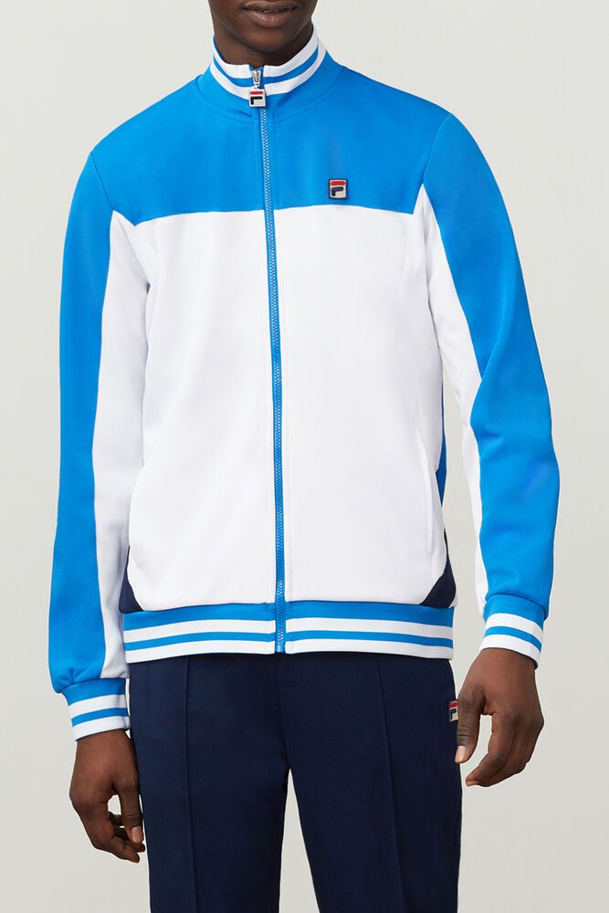 Fila Tiebreaker Track Jacket White/Blue - Mens - 17695HMCS